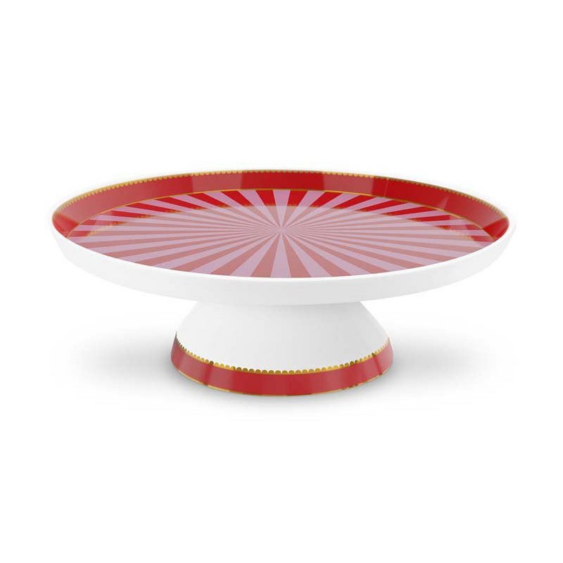 Love Birds Kirmizi Cizgili Kek Standi 24 cm