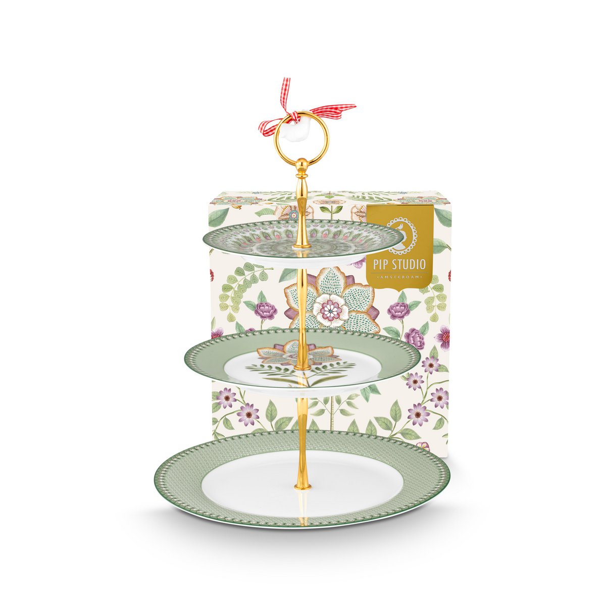 Lily Lotus Acik Yesil 3'lü Kek Standi 27 cm