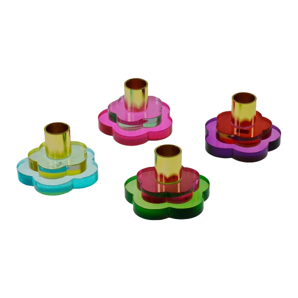 Renkli 4 parca samdan-mumluk 8x5,5 cm