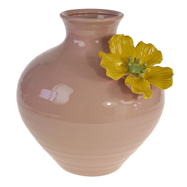 Pembe seramik çiçek vazosu  29x25x28 cm