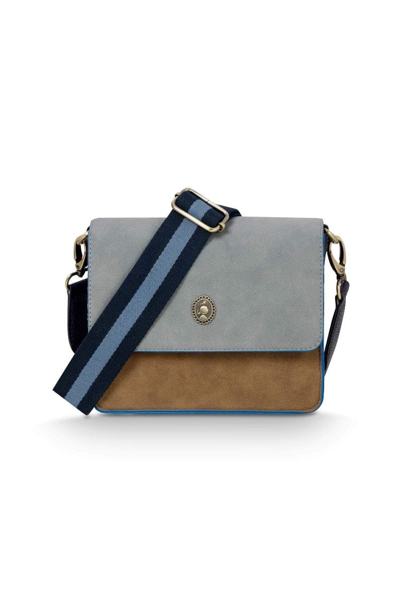 Fenna Schultertasche Klein Uni Blau 19x6x16cm